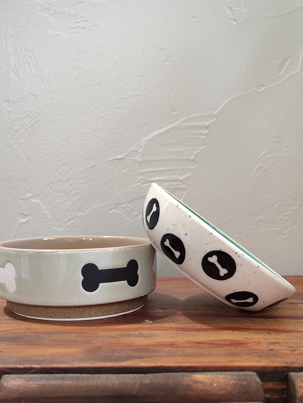 Top Paw Dog Bowls Brown And Green Small Dogs Speckles Dog Bones